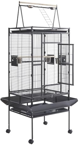Panana Large Bird Cages Parrot Cage Wide Flight Metal Animal Cage for Budgie Parakeet Conure with Rolling Stand Wheels (69 inch Height)