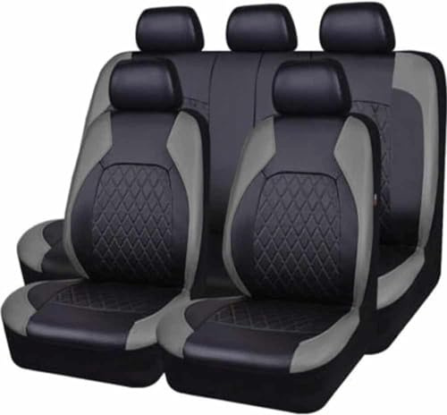 FROON Sätesöverdrag bil bilsätesöverdrag universal set för Audi A6 C7/A6 C7 Avant/A6 C8/A6 C8 Avant/A7 Sportback/A8/Allroad C5/B2/B3 biltillbehör, svart grå
