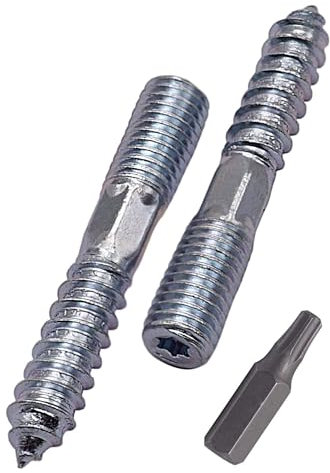 SKIR'CO (10 pièces) Boulons de suspension M10 x 60 mm, Vis à cheville à filetage double extrémité, Boulons à double tête