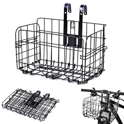 Fahrradkorb Vorne - Hinterradkorb Faltbarer Vorderradkorb, Metallgitterdesign für Fahrradzubehör für Mountainbike-Zubehör FahrradrahmenkorbFahrradrahmenkorb