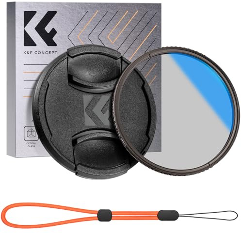 K&F CONCEPT Nano-Klear 58MM Filtro Polarizador Circular CPL con Tapa de Lente,CPL Filtro Polarizador de Vidrio Óptico con Revestimiento Nano