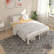 KVLKBV Doppelbett 140 x 200 cm, weißes Gestell mit Antirutsch-Pattinen und Stauraum (35,5 cm), ideal für Schlafzimmer und Gästezimmer