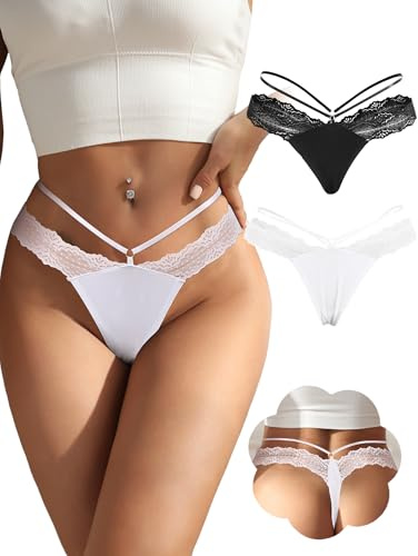 ohmydear Tanga Sexydonna Perizoma Senza Cuciture Mutande Brasiliana in Pizzo Slip Traspirante T-Back Tanga Hot Curvy Taglia Forti
