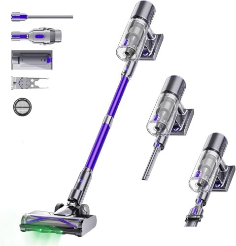EUARY 50KPa Aspirateur Laveur Balai sans Fil à Main Puissant 550W Aspirateurs Balais et Balais électriques Professionnel Vacuum Cleaner Portable Mini Aspirateur Nettoyeur Vapeur Poil de Chien