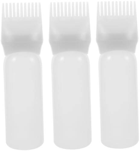Ipetboom 3pcs Root Comb Applicator Bottle for Curly Hair Oil Hair Dye Applicator Bottle Oil