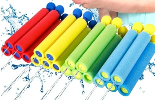 TEGOVE Pistola de Agua,20 Pistolas de Espuma EVA para Niños,Piscina Juguetes para Batalla,6-10m de Alcance,Juguetes de playa para niños y niñas,ara playa, piscina, jardín, juegos al aire libre(21.5cm)