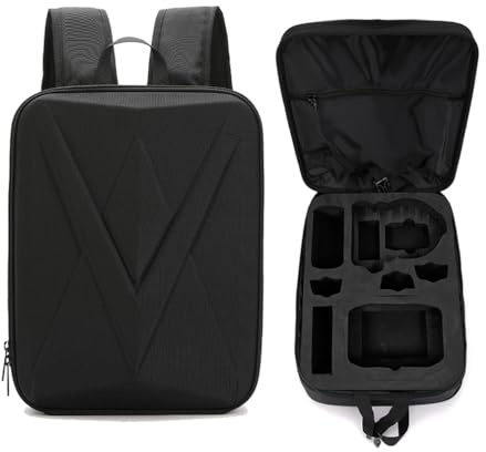 LiLiTok Drohnen-Tragerucksack für DJI Flip Fly More Combo Drohne und RC Zubehör, Schwarz, 37 x 27 x 12,5 cm, sportlicher Uni Rucksack, Schwarz , L, Sportlich
