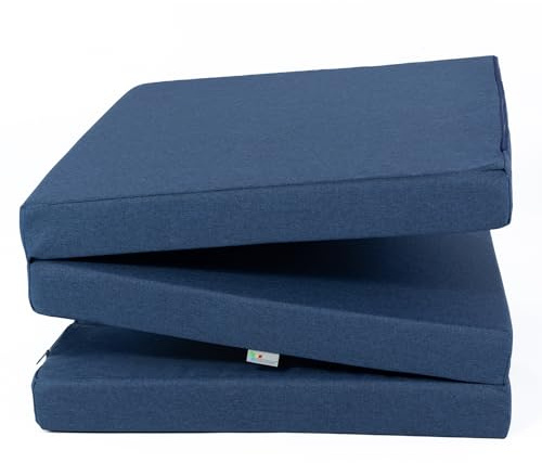 FORTISLINE Materasso pieghevole – 3 pezzi – Materasso pieghevole per ospiti – Materasso per camper con rivestimento esterno impermeabile – Materasso a cubo – Letto per ospiti – Materasso per roulotte