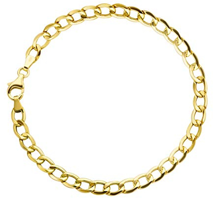PRINS JEWELS Panzerarmband 14 Karat 585 Gelbgold Armband 5.5 mm Breit (19)