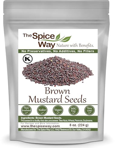The Spice Way Brown Mustard Seeds - whole seeds, 8 oz