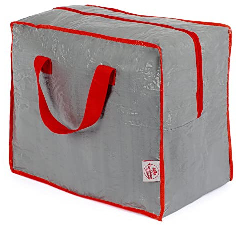 Christmas Village Christmas Decoration Storage Bag - Durable Christmas Storage Bag for Wreath, Baubles, Lights & Tinsel - Xmas Decorations Storage with Double Zipped & Carry Handles (Grey, 1-pack)