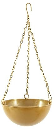 AUklOPVZZ Pflegeleichter hängender Blumentopf für kleine Räume Metall hängende Blumentöpfe aus Metall hängender Blumenkorb Innovativ, Gold, S