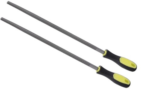 CoCud Limatón Redondo, Longitud de Lima de 12 Pulgadas, Lima de Acero al Carbono de Corte Medio con Mango Antideslizante, para Dar Forma a Metal, Madera, Plástico, 2 Piezas