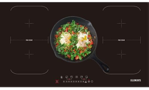 KB-Elements Piano Cottura a Induzione 5 Piastre, 90 cm, Autosufficiente, 9400 Watt, Senza Cornice, Funzionamento Touch, Timer 99 Min, Sicurezza