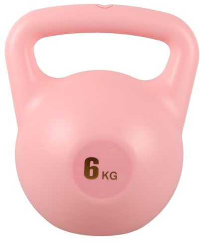 TOGEVAL Soft Fillable Kettlebell 6kg Pink with Anti-slip Handle Adjustable Weight Fitness Kettlebell Set for Women's Home Strength Training and Glute Workouts