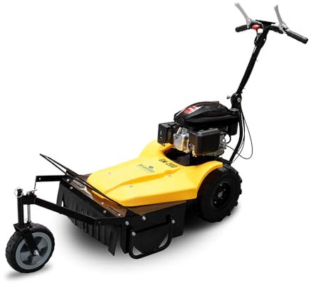 BAMATO Mulchmäher GM-200 mit LONCIN Motor | 3,6 kW Leistung | Qualitätsmesser | 550 mm Mulchbreite | Reifen mit Ackerstollenprofil | 30-100mm Schnitthöhe | Mulcher Benzinmulchmäher