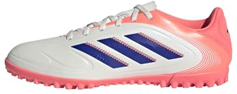 adidas Unisex-Adult Copa Club Pure 3 Turf, Off White/Lucid Blue/Signal Coral, 12