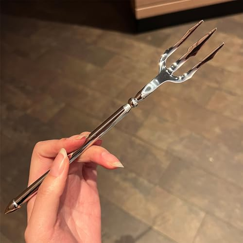 Dinner Forks, Stainless Steel Trident Fork, Stainless Steel, Poseidon Design, Salad Fork for Home, Kitchen and Restaurant, Dishwasher Safe, Flatware Sets (1 pcs fork)