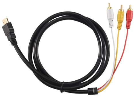 arlote to Cable 1080P Male to 3 S-Video AV Audio Cable Cord Adapter for TV HDTV DVD