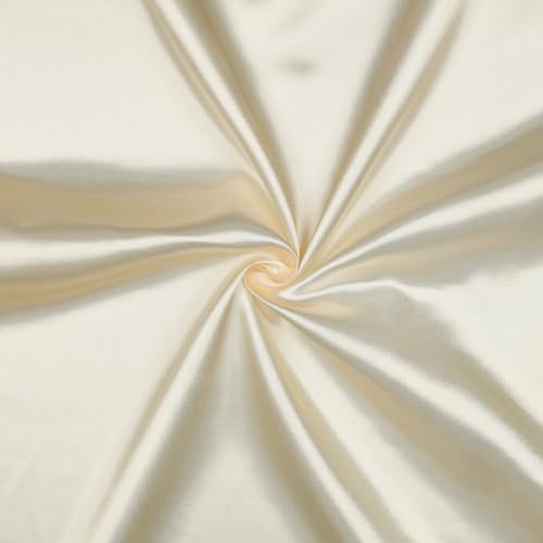 VmG-Store Tela de satén, 2 m x 146 cm, tela de raso no se vende por metros, poliéster sedoso para coser, tela decorativa brillante para ropa, cortinas, disfraces, vestidos de mujer, falda (023 beige)