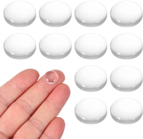 PATIKIL 12 st konvexa linser, 12 mm OD 17 mm brännvidd förstoringsglas lins optiska linser borsilikat förstoringsglas platt konvex för gör-det-själv hantverk kontor hem vetenskap LED spotlights