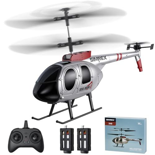 SIMREX Hélicoptère radiocommandé, jouet d'hélicoptère télécommandé pour enfants et débutants