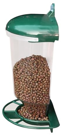 Ancsttu pequeño para pájaros,Recipiente y dispensador de Comida para jardín con,Estación de alimentación - para Ventana, balcón, terraza, jardín, Patio Trasero y césped