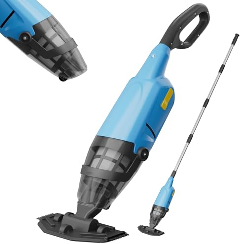 Aspirateur de Piscine sans Fil, avec autonomie jusqu'à 60 à 90 Minutes, Barre télescopique de 160 cm, Nettoyeur de Piscine, Aspiration jusqu'à 4088 l/h, idéal pour piscines Hors Sol
