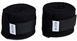 protectWEAR Bendaggio con Tirante per Pollice (4 metros bendatura de Mano, Mezzo Elastico con Velcro) - Nero