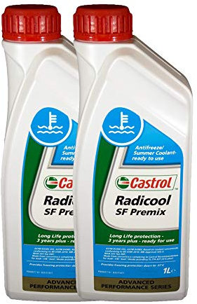 Castrol Radicool SF Premix - Líquido para radiador anticongelante líquido refrigerante para coche, paquete de 2 x 1 l.