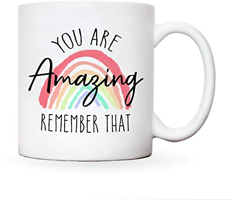 Rainbow gifts | You are amazing mug | motivational coffee cup | thank you NHS Keyworker gift | thinking of you/miss you gifts | inspirational gifts for women or men