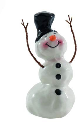 Seyko Deko Schneemann - Carlo - 12 cm Schneemannfigur Weihnachtsfigur Weihnachtsdeko Dekofigur zur Weihnachtszeit Winterdeko