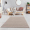 Fashion4Home Teppich Wohnzimmer – Einfarbig, Uni Teppich fürs Kinderzimmer, Schlafzimmer, Arbeitszimmer, Büro, Flur und Küche - Kurzflor, Beige, Größe: 80x150 cm