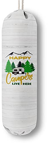 Happy Campers Live Here, organizer per borse della spesa, per borse della spesa, per montaggio a parete, sacchetti di plastica, dispenser, regalo per la famiglia preferita e gli amici