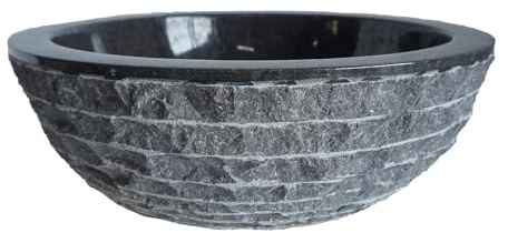 Vente-unique - Vasque de salle de bain en marbre MUKI - Couleur grise