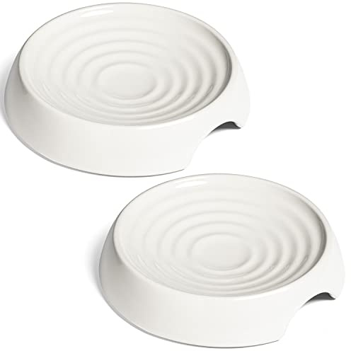 CatGuru Cuencos para Gatos, Cuenco de Comida para Gatos sin estrés, Alivia la Fatiga del Bigote, Cuenco Ancho para Gatos, Cuencos Antideslizantes para Comida para Gatos, Plato Poco Profundo para