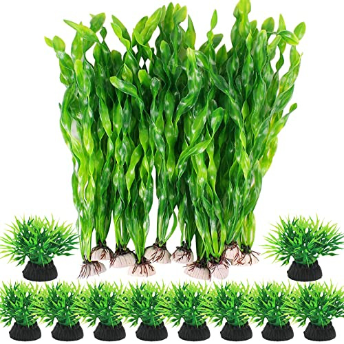 Akvarium vattenväxter 20 stycken akvarium växter ornament konstgjorda akvarium dekoration växter fisk tank dekoration akvarium plastväxter dekoration akvarieväxter för akvarier alla fiskar säkra
