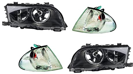 Johns, Faros delanteros para BMW Serie 3 E46 a partir de 98 – 01 Set negro H7-H7 Li. Re. m. intermitente