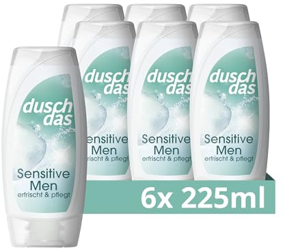 Duschdas 3-in-1 Duschgel & Shampoo Sensitive Men Duschbad mit feuchtigkeitsspendender Formel für die tägliche Dusche 6x 225 ml