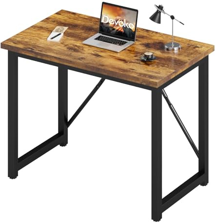 Devoko Bureau d'Ordinateur 80x50x75cm Table Poste Travail Marron