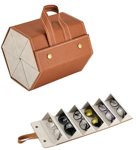 Zasvec Faltbare Brillenablage 1 Stück Sonnenbrillen Organizer Tragbar Brillenbox Brillenaufbewahrung Faltbare Brille Displaybox Sonnenbrillen Aufbewahrungsbox Tragbar Brillenetui für 6 Brillens