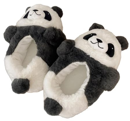 Dickly Calde pantofole invernali da donna Pantofole in peluche, Pantofole pelose, Pantofole Panda Scivoli per la casa autunnale e invernale, 27 cm