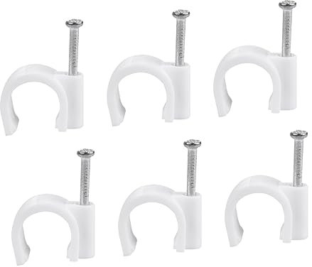 jojofuny 100pezzi Clip Pvc Per Tubi Da Elettrico Per e Fili Confezione Da Installazione Facile Fissaggi Muro e Organizzazione Elettrica