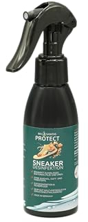 BIO SANITAS PROTECT Sneaker Reiniger – Alkoholfreies Schuh Desinfektionsspray (Halal), Geruchsneutralisierer für Schuhe aller Art, Schuhspray gegen Fußgeruch, Schuh Geruchsentferner - 150 ml