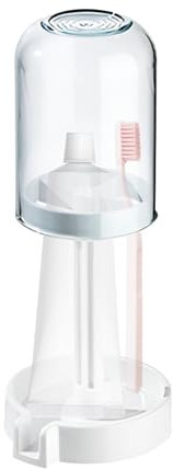 Gacqpli Portaspazzolino e bicchiere, portaspazzolino con copertura – Portaspazzolino da viaggio con 3 scomparti | Portaspazzolino da doccia, gadget da bagno, organizer per spazzolino da denti