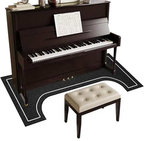 Tehocwiz Alfombra para Piano Insonorizada Antideslizantes Alfombra for Piano Vertical Alfombra Bateria Electronica Protector Alfombra para Piano y Otros Instrumentos 160 cm x 70 cm