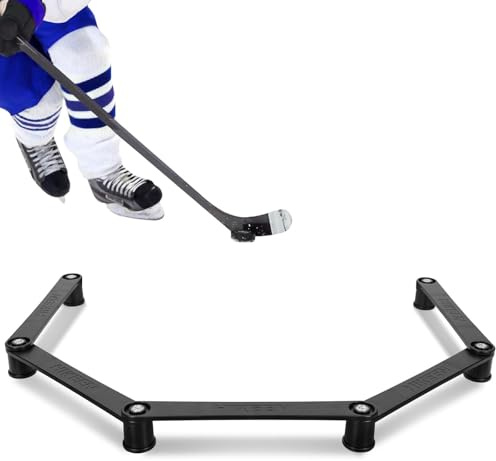 Hikeen 5-Sections Hockey Training Equipment,Magnetic Adjustable Size Hockey Stick Handling Trainer,Portable Stickhandling Training Tool for Puck Control, Reaction Time and Coordination