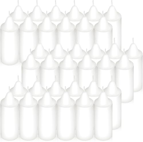 36 velas blancas de 9 x 3 cm – Larga duración de combustión 11 horas, sin goteo y sin fragancia, velas decorativas para iglesia, boda, Pascua, emergencia, spa, linternas y hogar