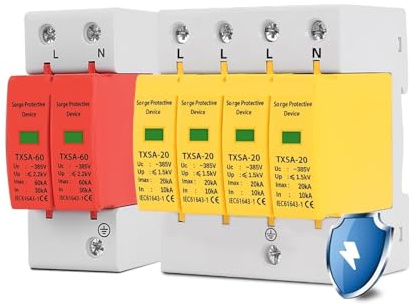 Quadro elettrico, SPD 2P 4P Protezione da sovratensioni Bassa tensione Distribuzione CA Dispositivo di protezione fulmini for uso domestico Scaricatore 20KA 40KA 60KA(10-20ka,2p)