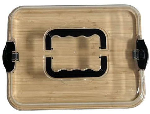 Tablas de charcutería, Tabla de charcutería con Tapa, Tablas de Madera portátiles con Tapa Transparente con Cerradura, Bandeja Cubierta para Servir Picnic Camping, Bandeja de Queso